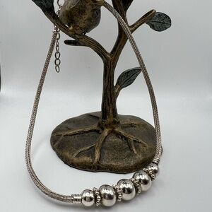 Vintage Sterling Silver Beaded necklace 18”-20” long